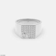 Sovereign Crest Mens Diamond Ring 18K White Gold