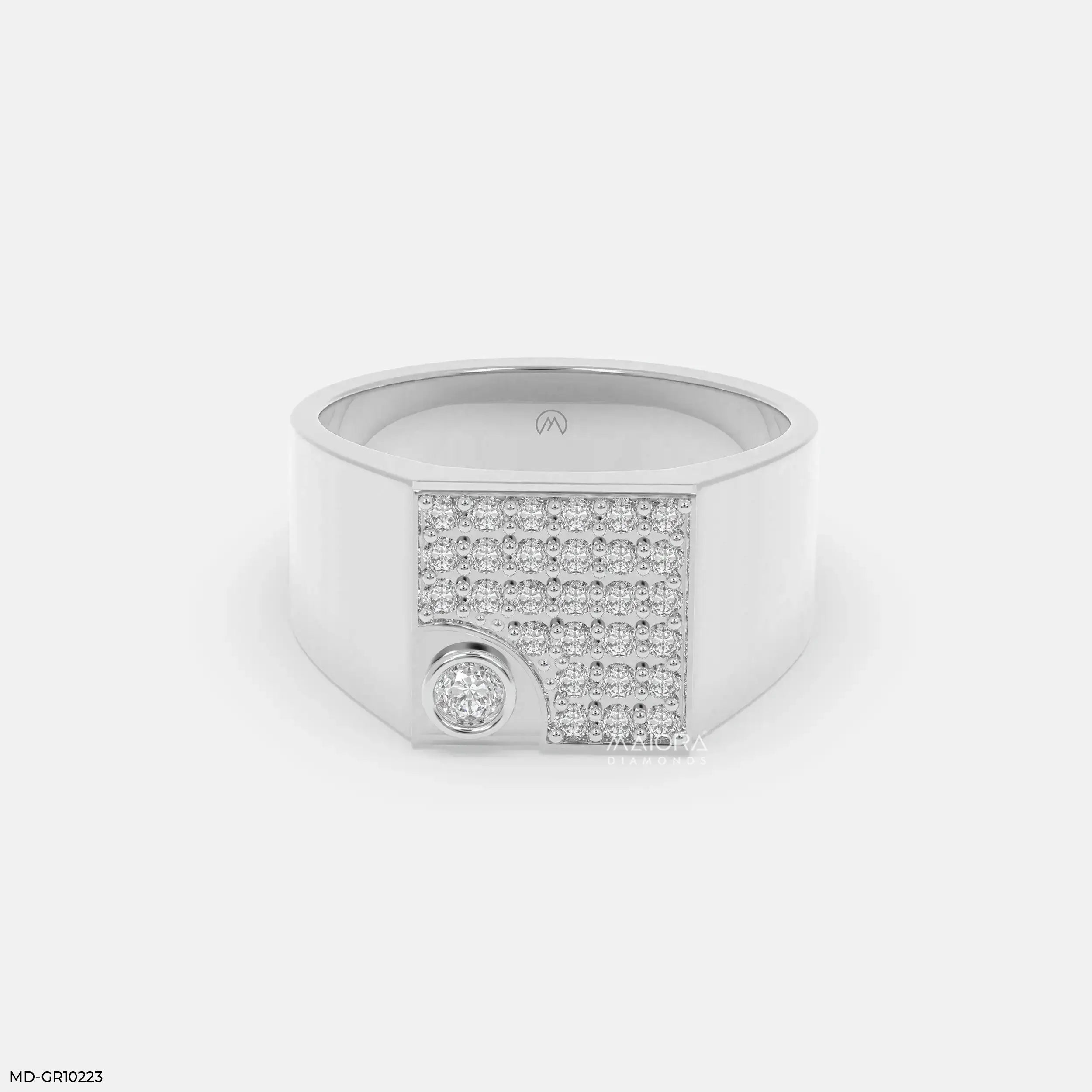 Sovereign Crest Mens Diamond Ring Platinum 950
