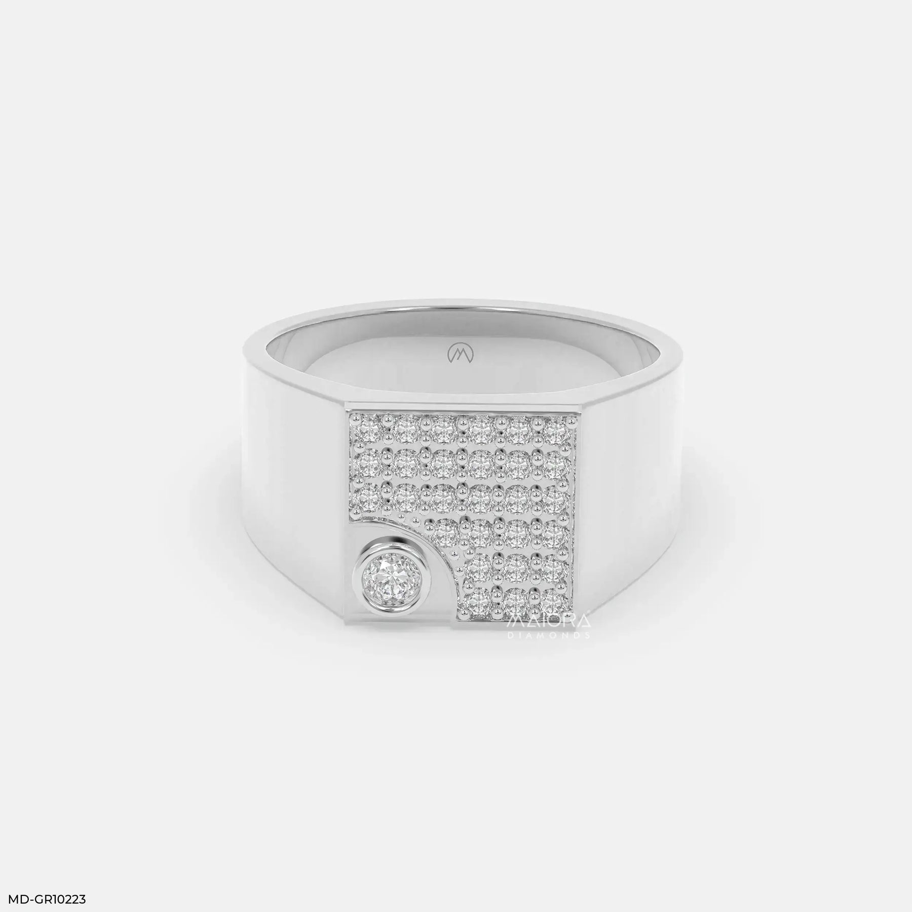 Sovereign Crest Mens Diamond Ring Platinum 950