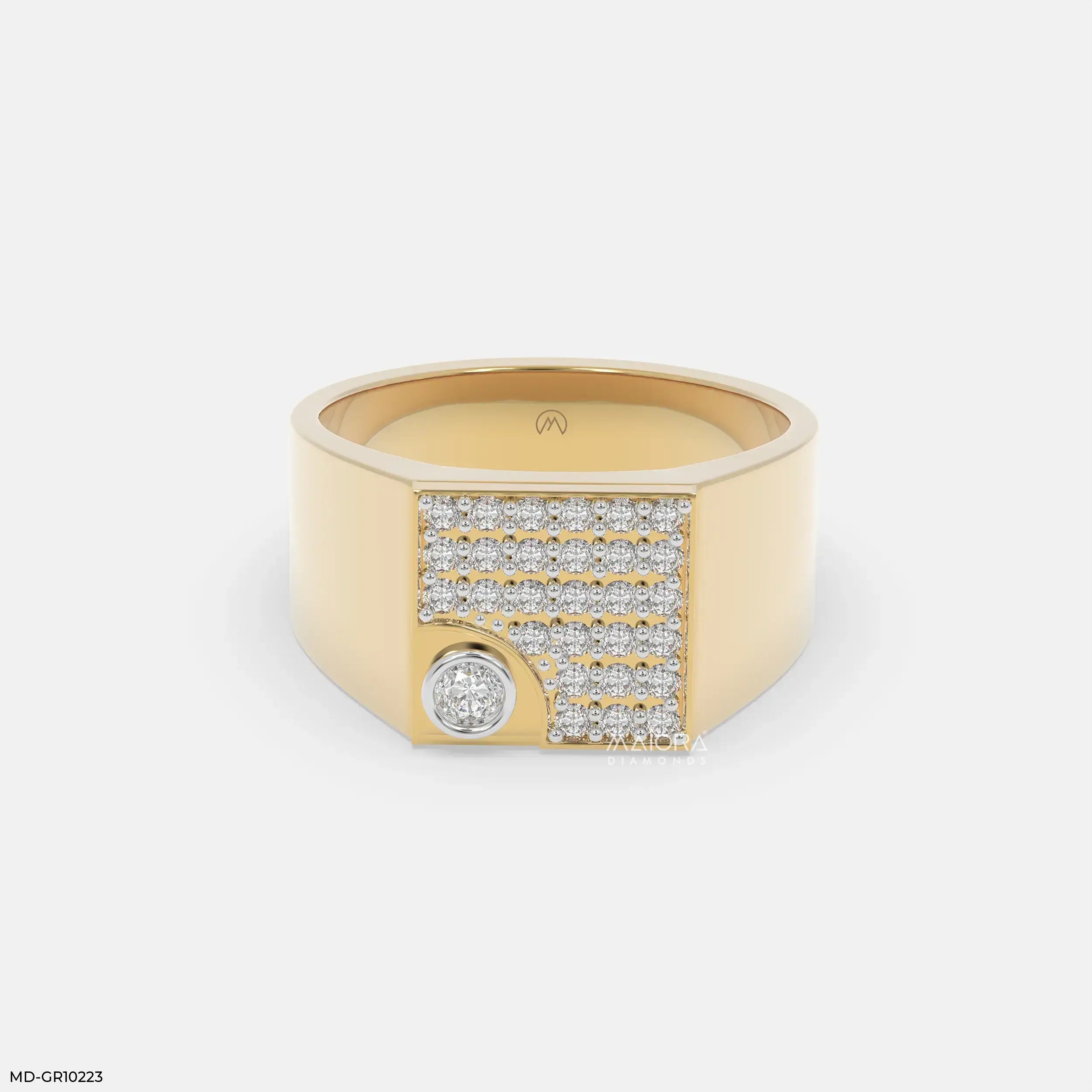 Sovereign Crest Mens Diamond Ring 9K Yellow Gold