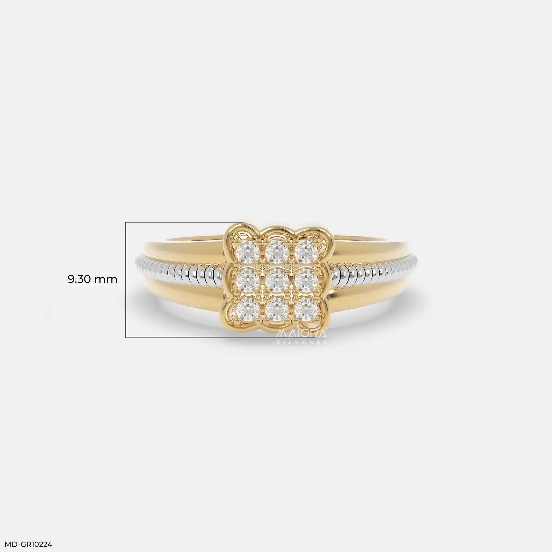 Eterna Glow Mens Diamond Ring 9K White Gold