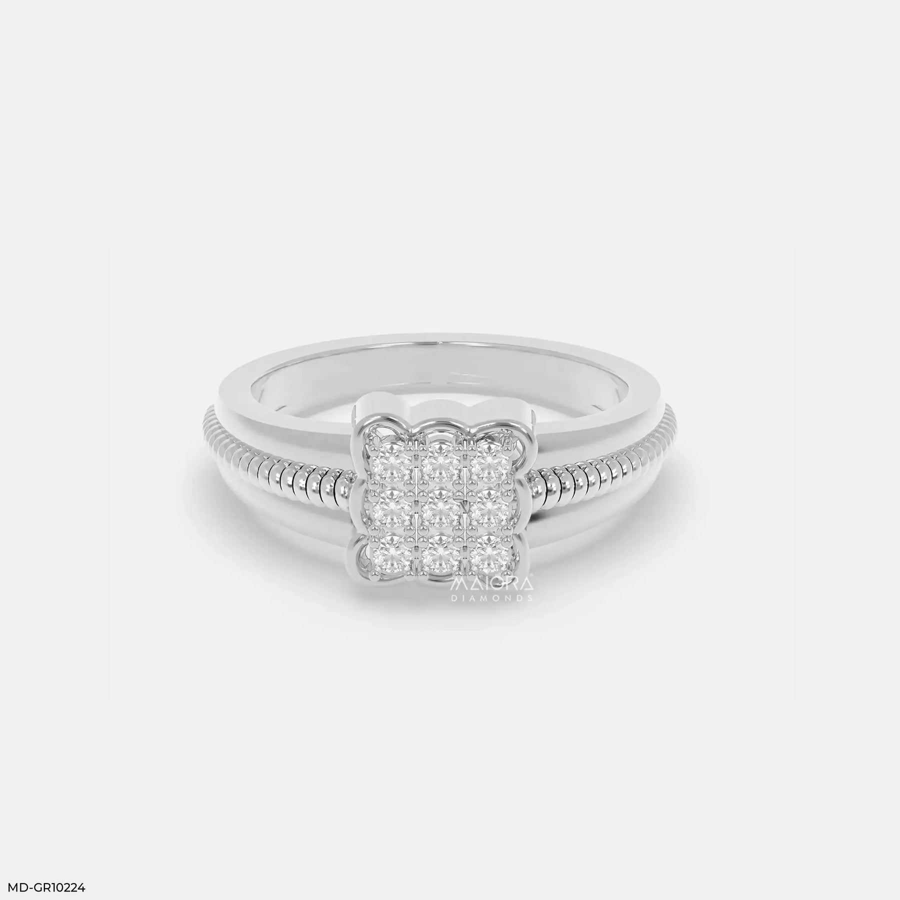 Eterna Glow Mens Diamond Ring 9K White Gold