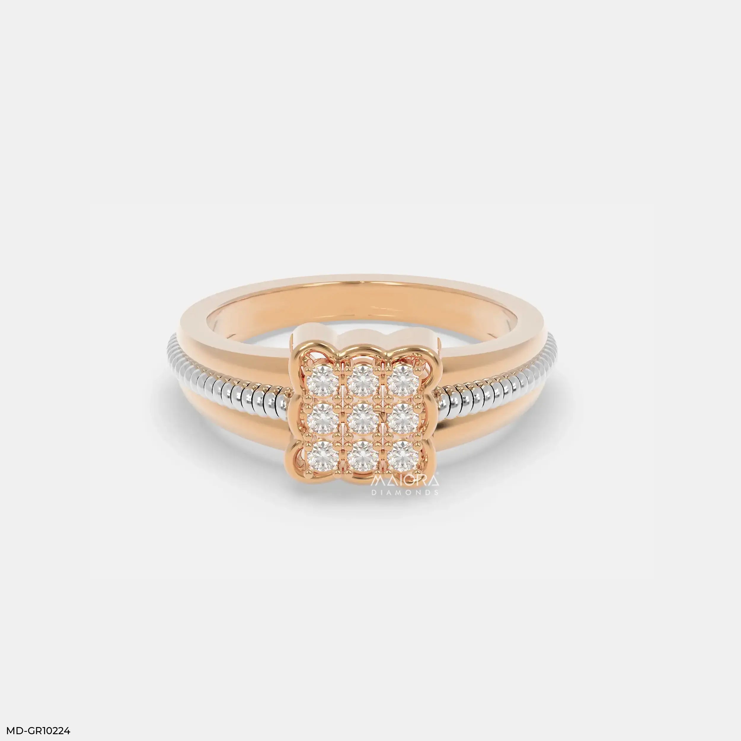 Eterna Glow Mens Diamond Ring 18K Rose Gold