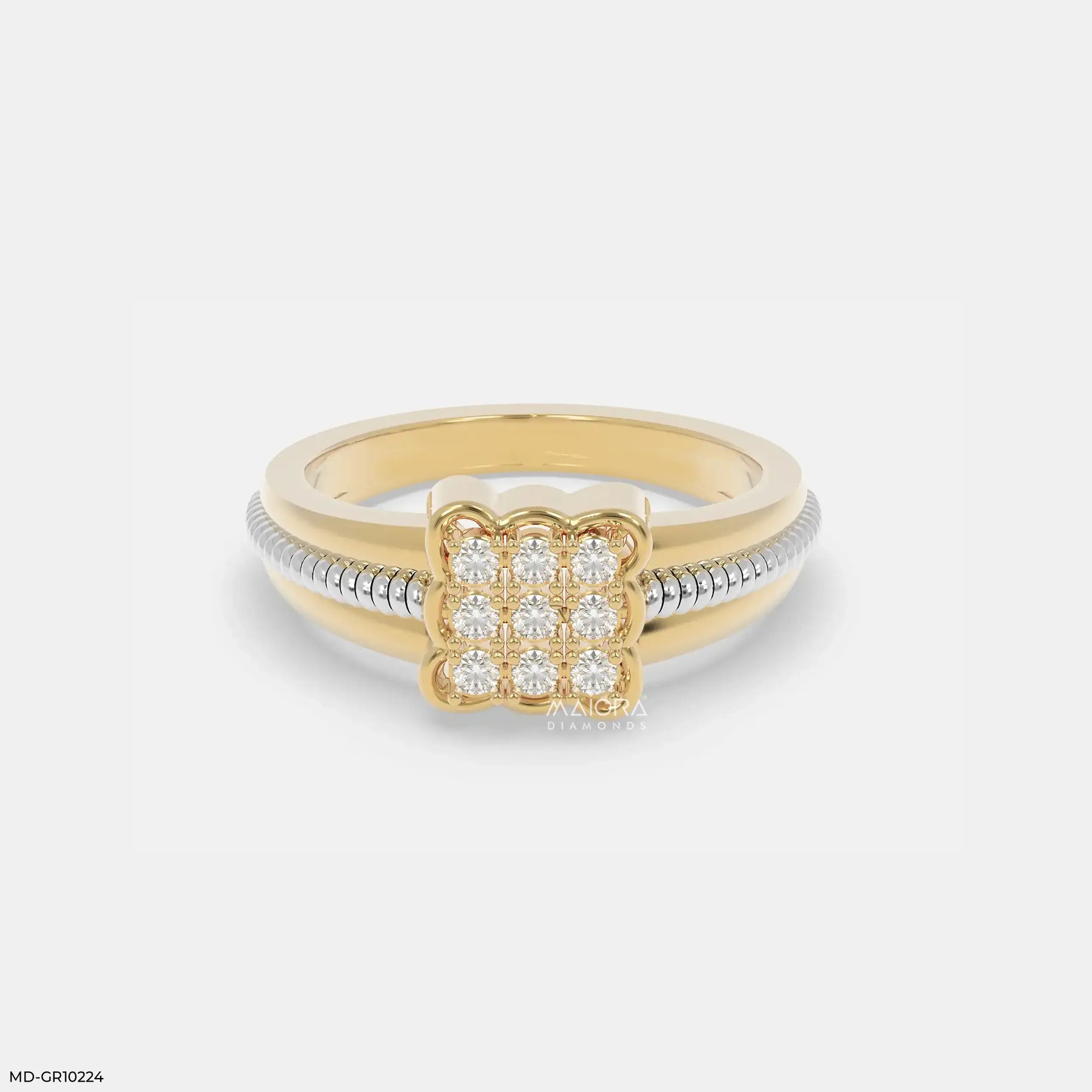 Eterna Glow Mens Diamond Ring 9K White Gold