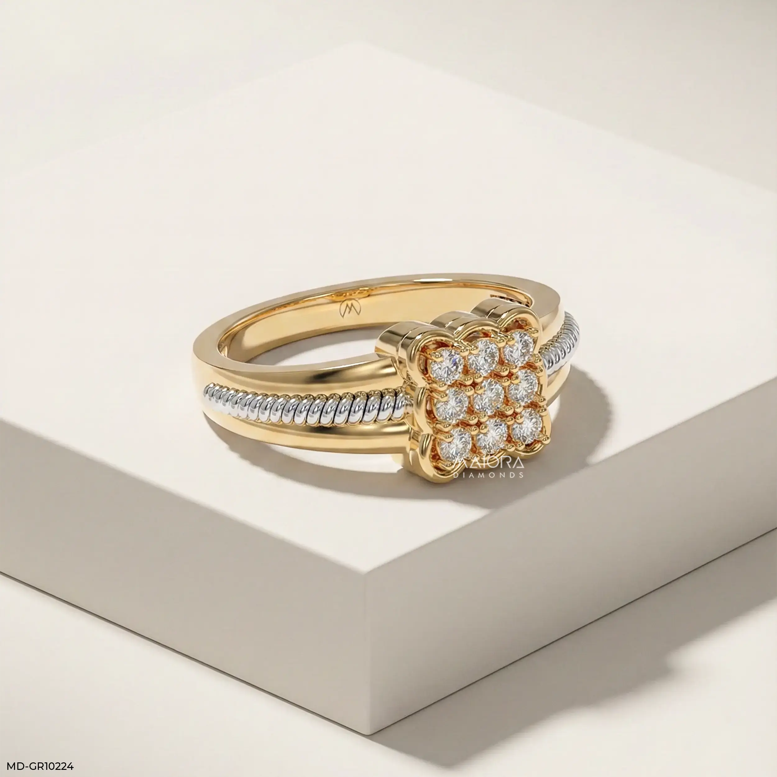 Eterna Glow Mens Diamond Ring 9K White Gold