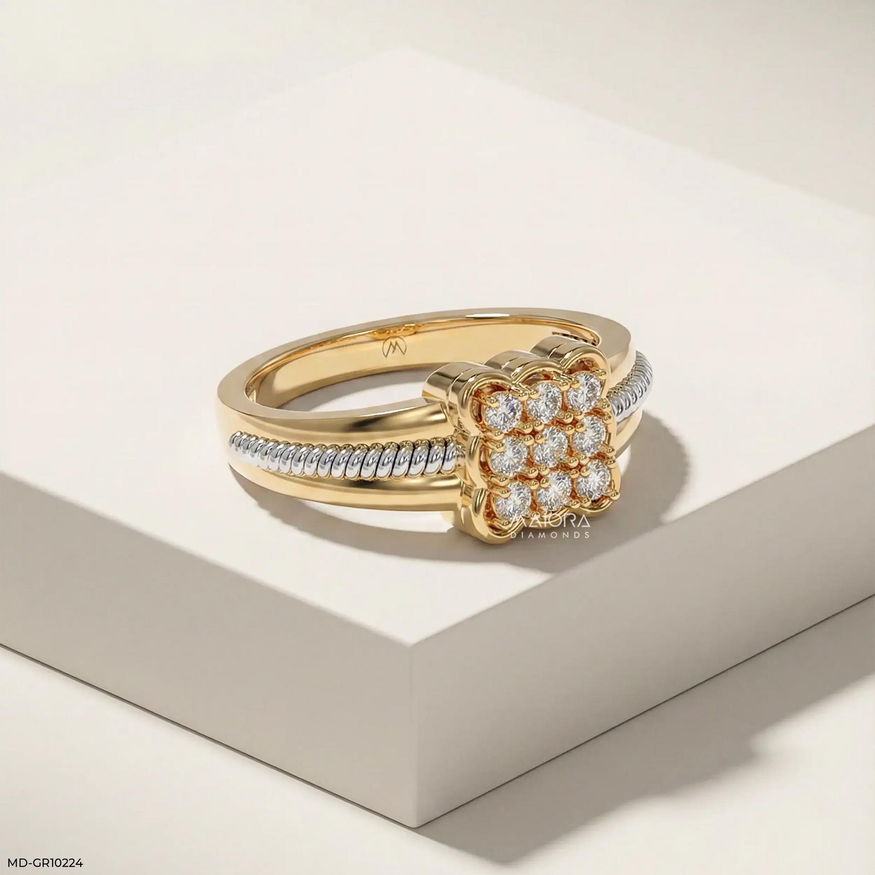 Eterna Glow Mens Diamond Ring 9K White Gold