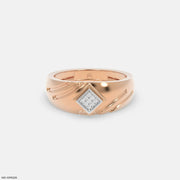 Internal Spark Mens Diamond Ring 9K Rose Gold