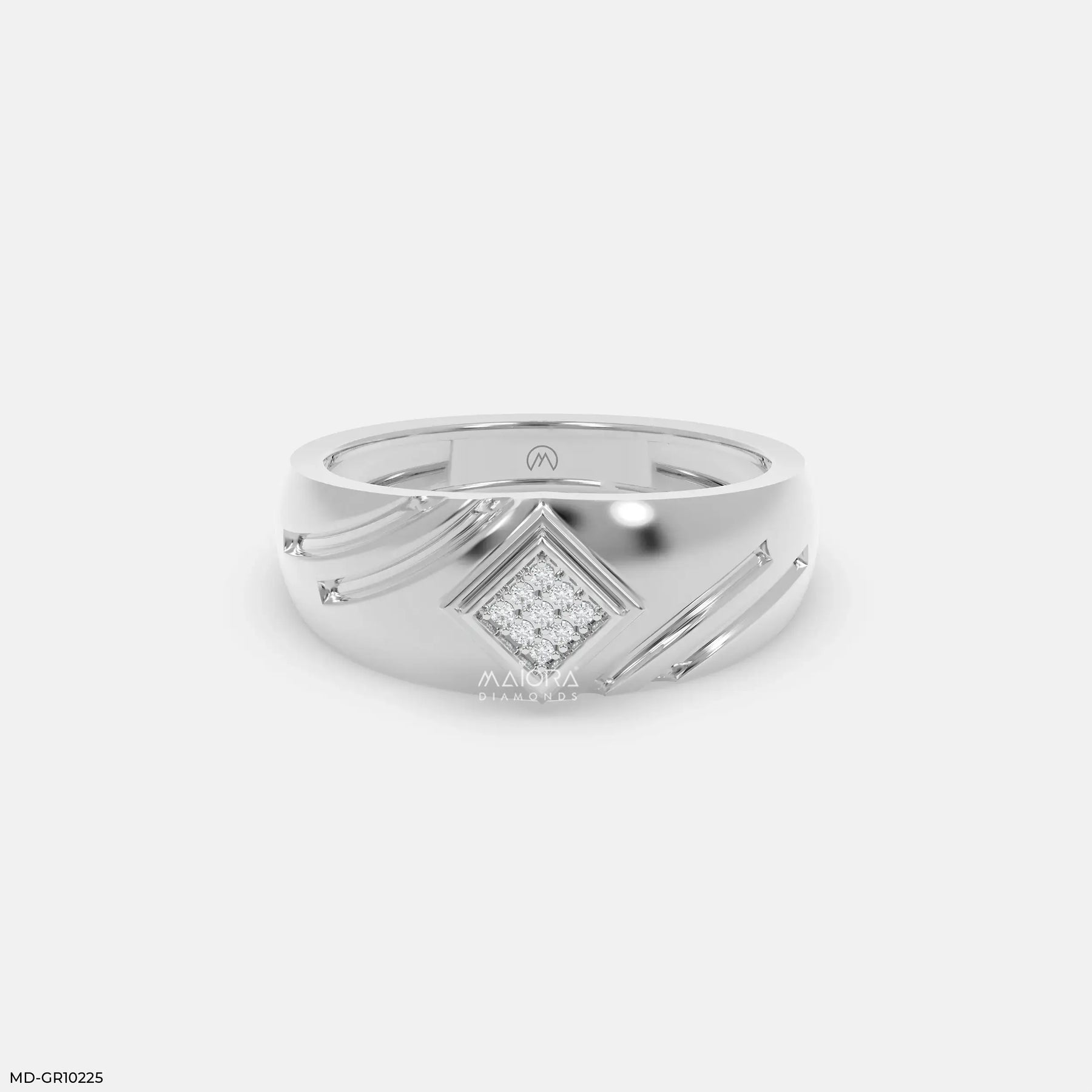 Internal Spark Mens Diamond Ring 9K Yellow Gold