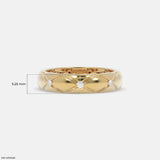 Rhombus Form Mens Diamond Ring 9K White Gold