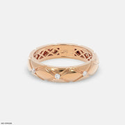 Rhombus Form Mens Diamond Ring 14K Rose Gold