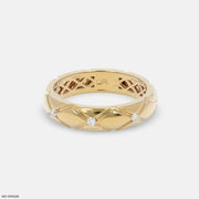 Rhombus Form Mens Diamond Ring 9K Yellow Gold