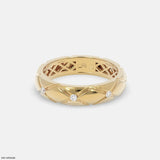 Rhombus Form Mens Diamond Ring 9K White Gold