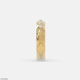 Rhombus Form Mens Diamond Ring 9K White Gold