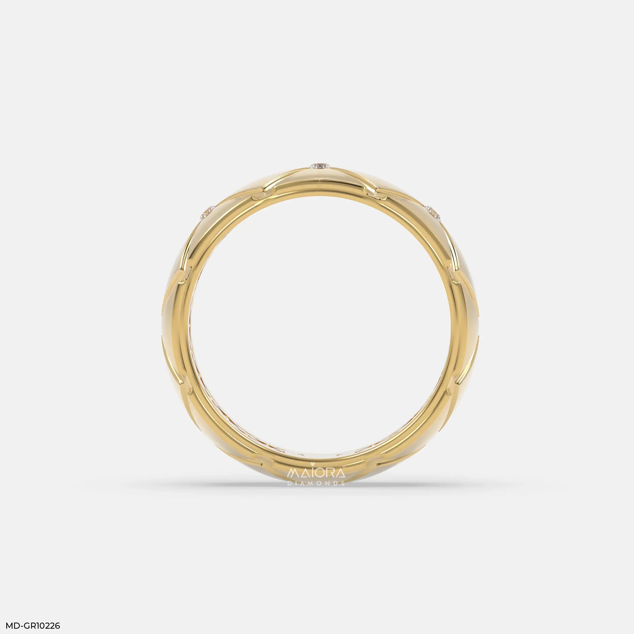 Rhombus Form Mens Diamond Ring