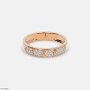 Chevron Mosaic Mens Diamond Ring 18K Rose Gold