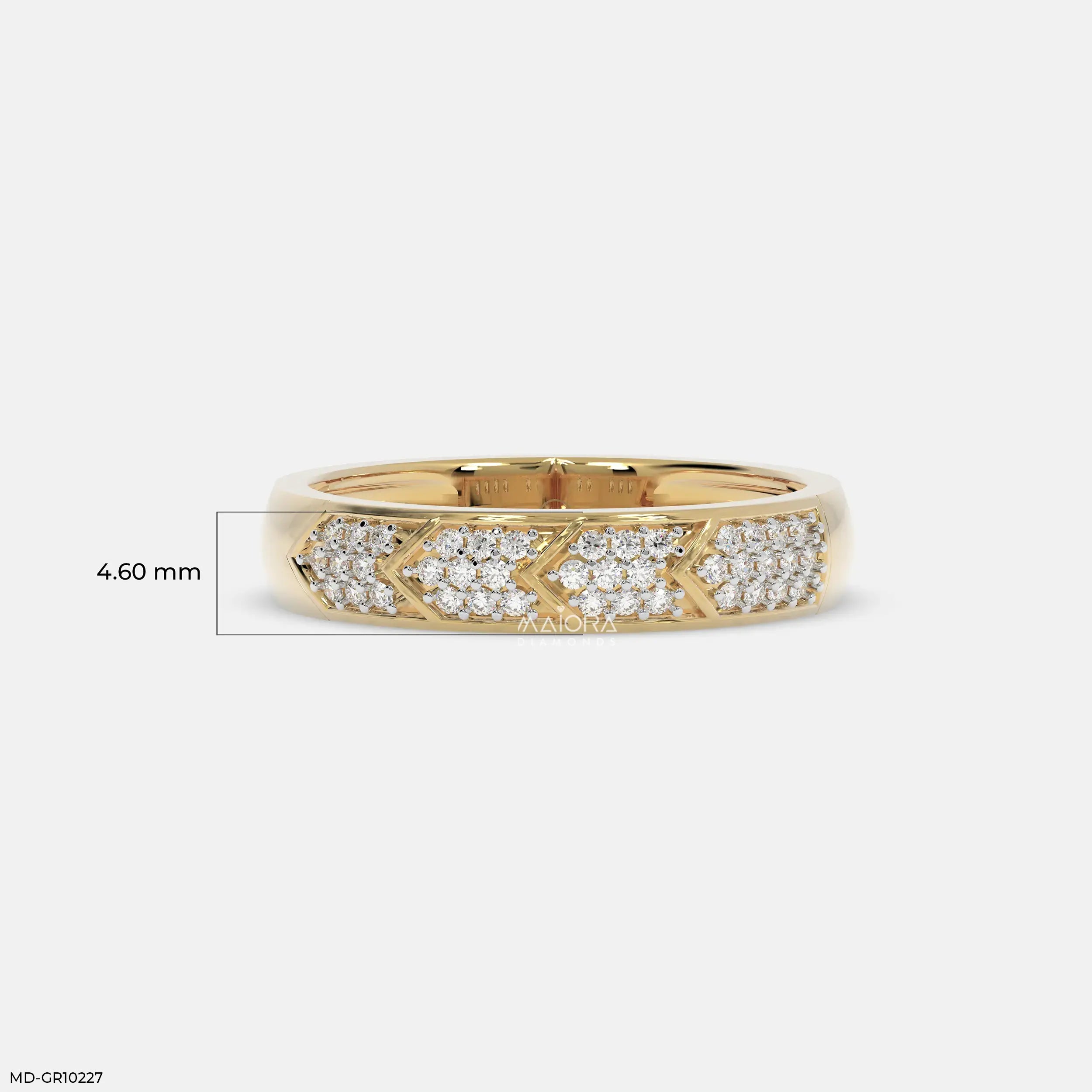 Chevron Mosaic Mens Diamond Ring Platinum 950