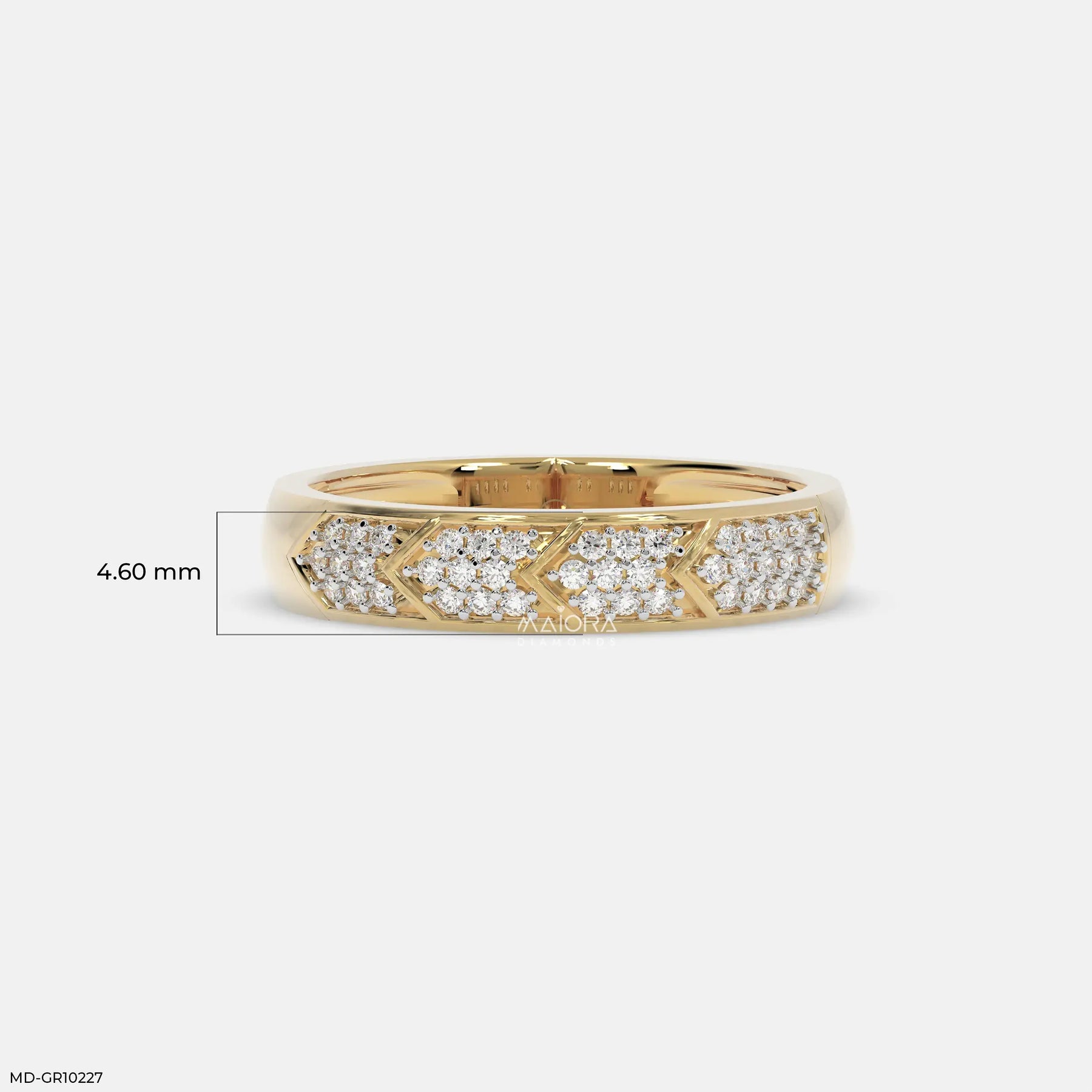 Chevron Mosaic Mens Diamond Ring Platinum 950