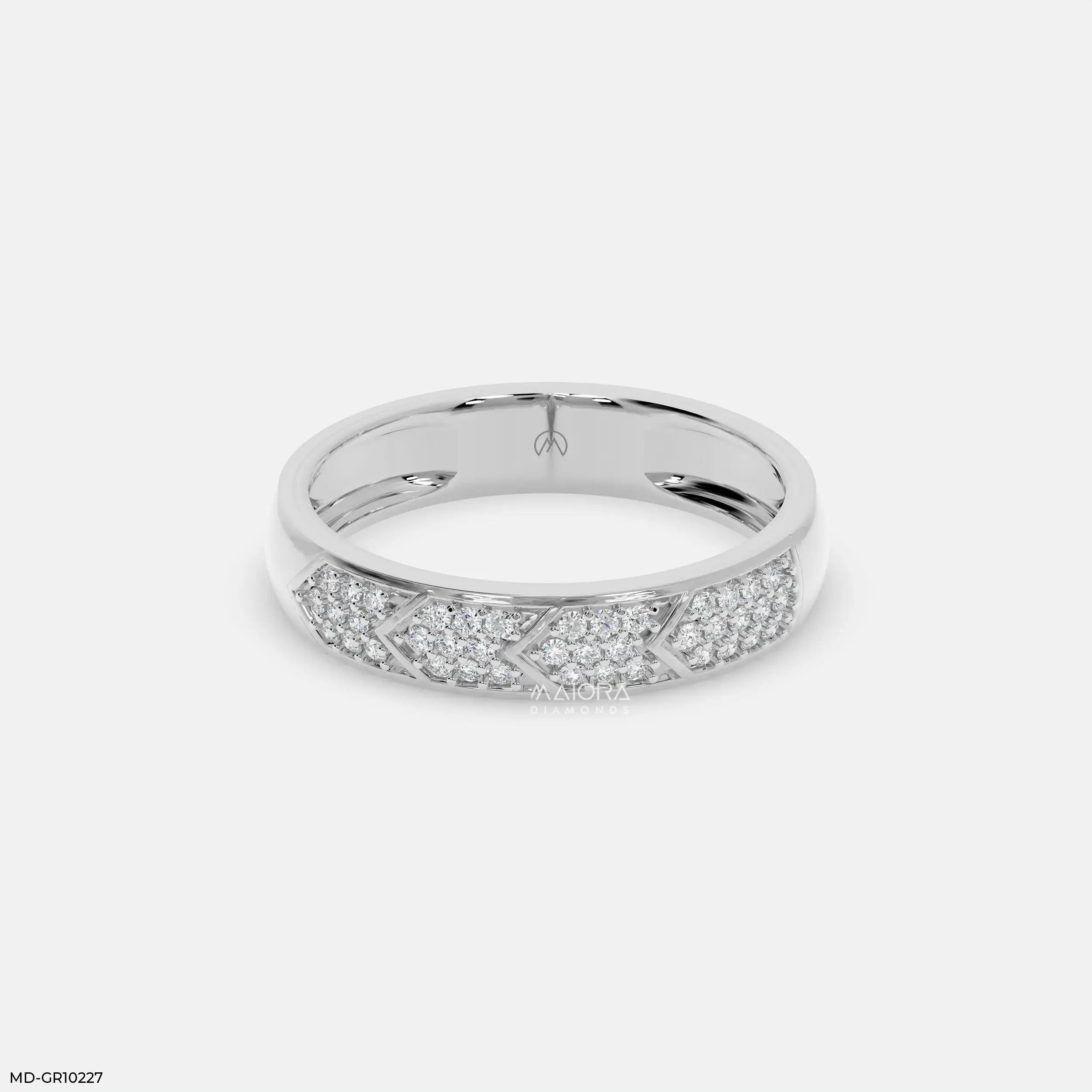 Chevron Mosaic Mens Diamond Ring
