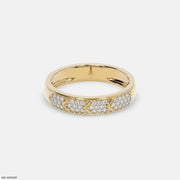 Chevron Mosaic Mens Diamond Ring 9K Yellow Gold