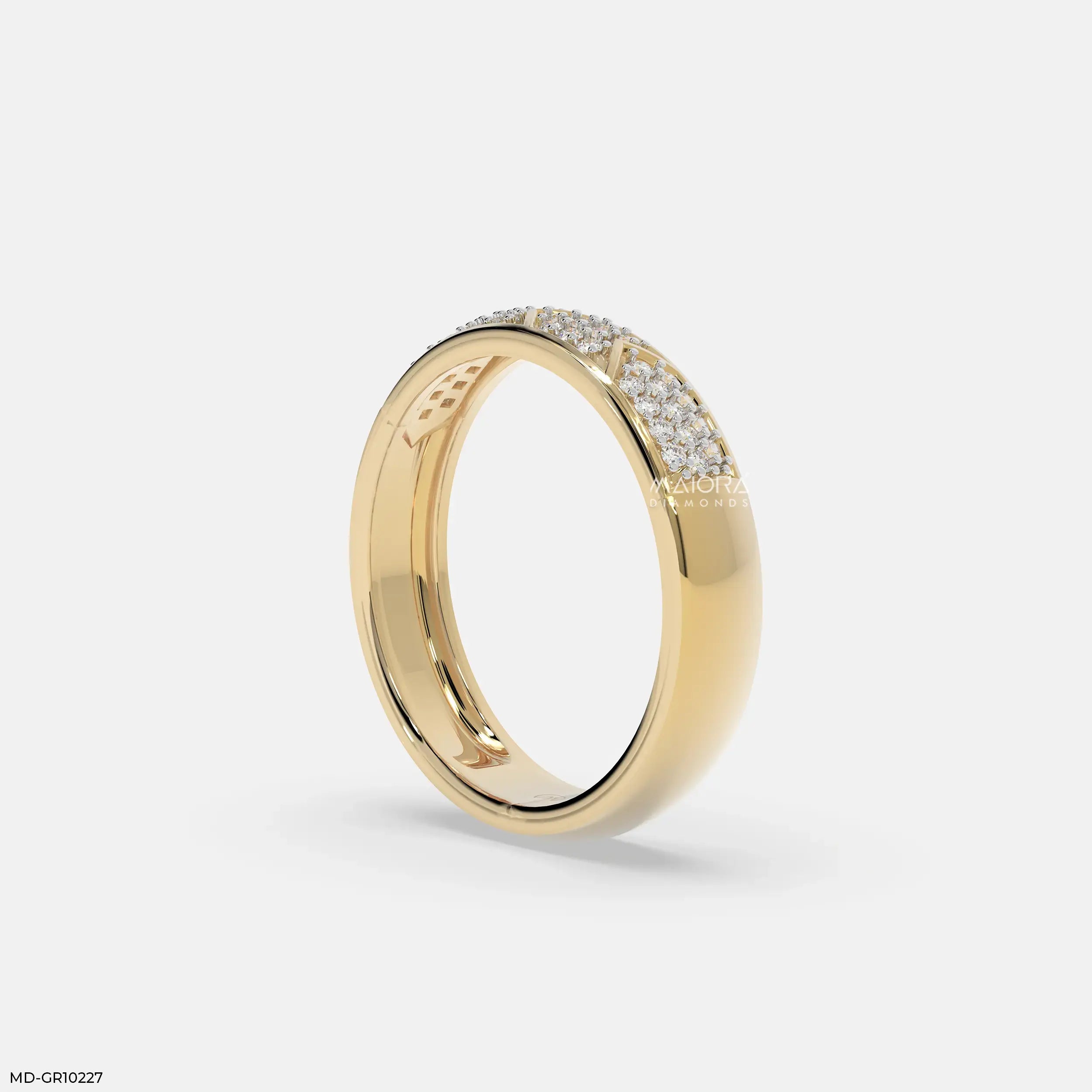 Chevron Mosaic Mens Diamond Ring Platinum 950