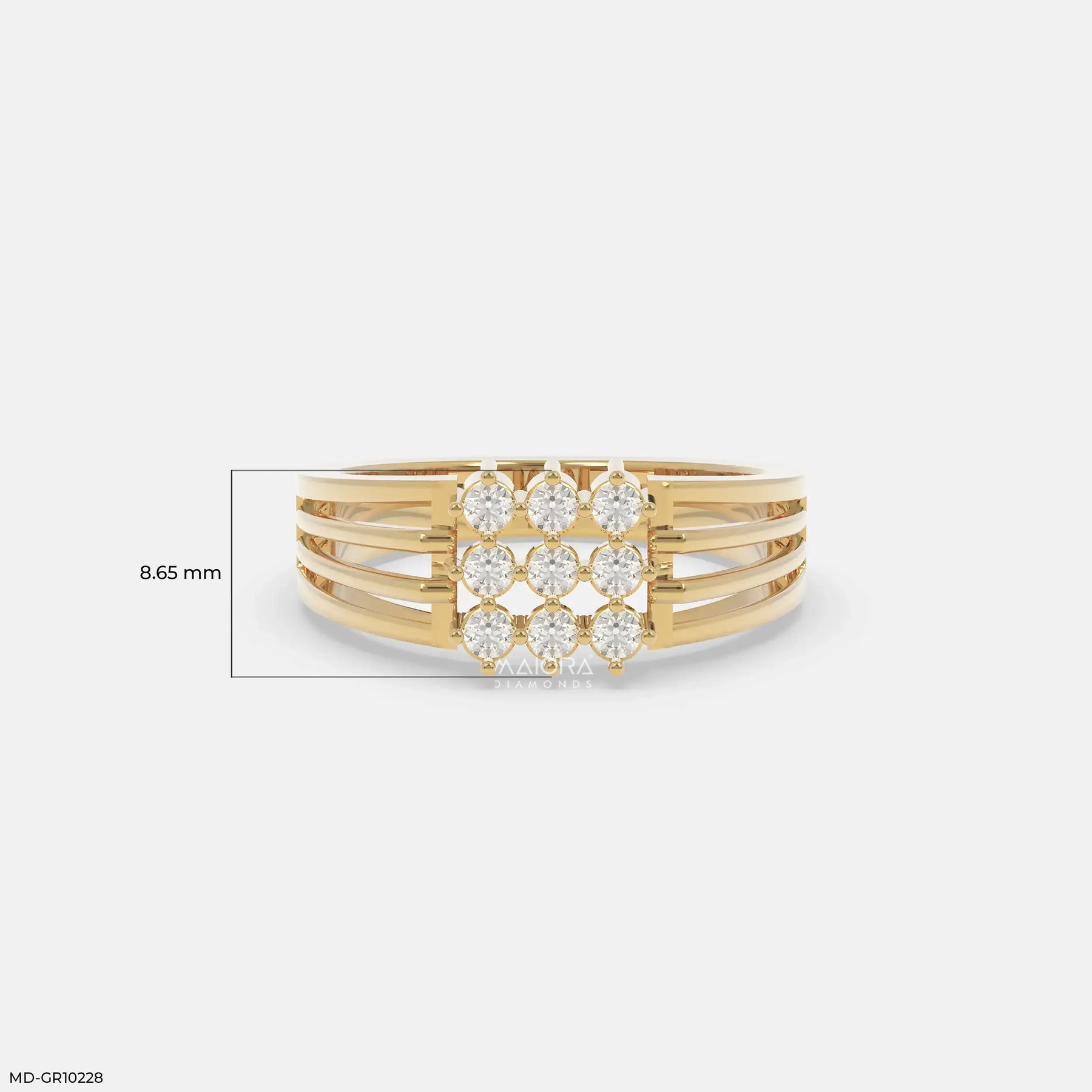 Trinity Stream Mens Diamond Ring Platinum 950