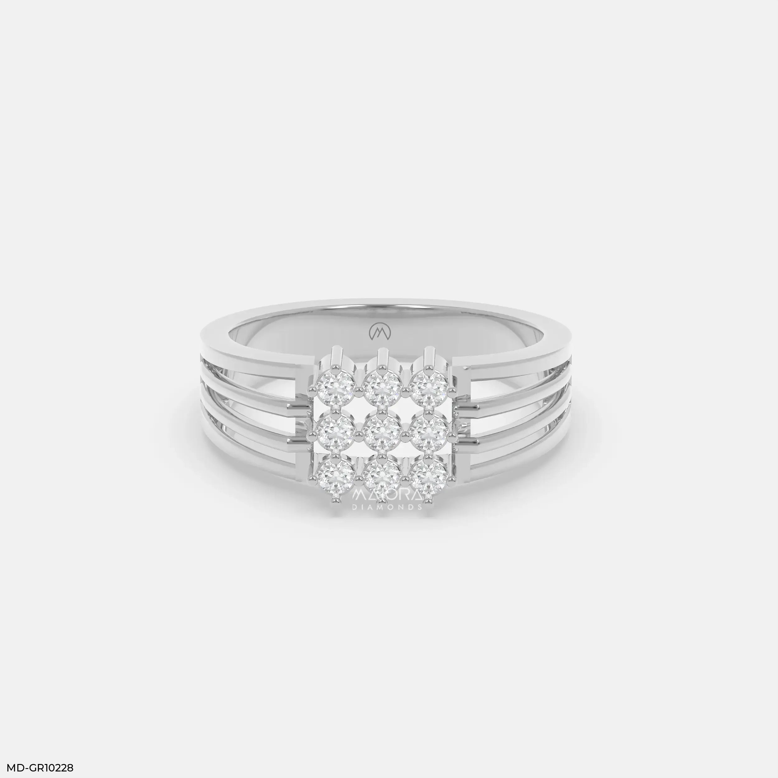 Trinity Stream Mens Diamond Ring Platinum 950