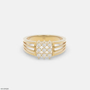 Trinity Stream Mens Diamond Ring 9K Yellow Gold