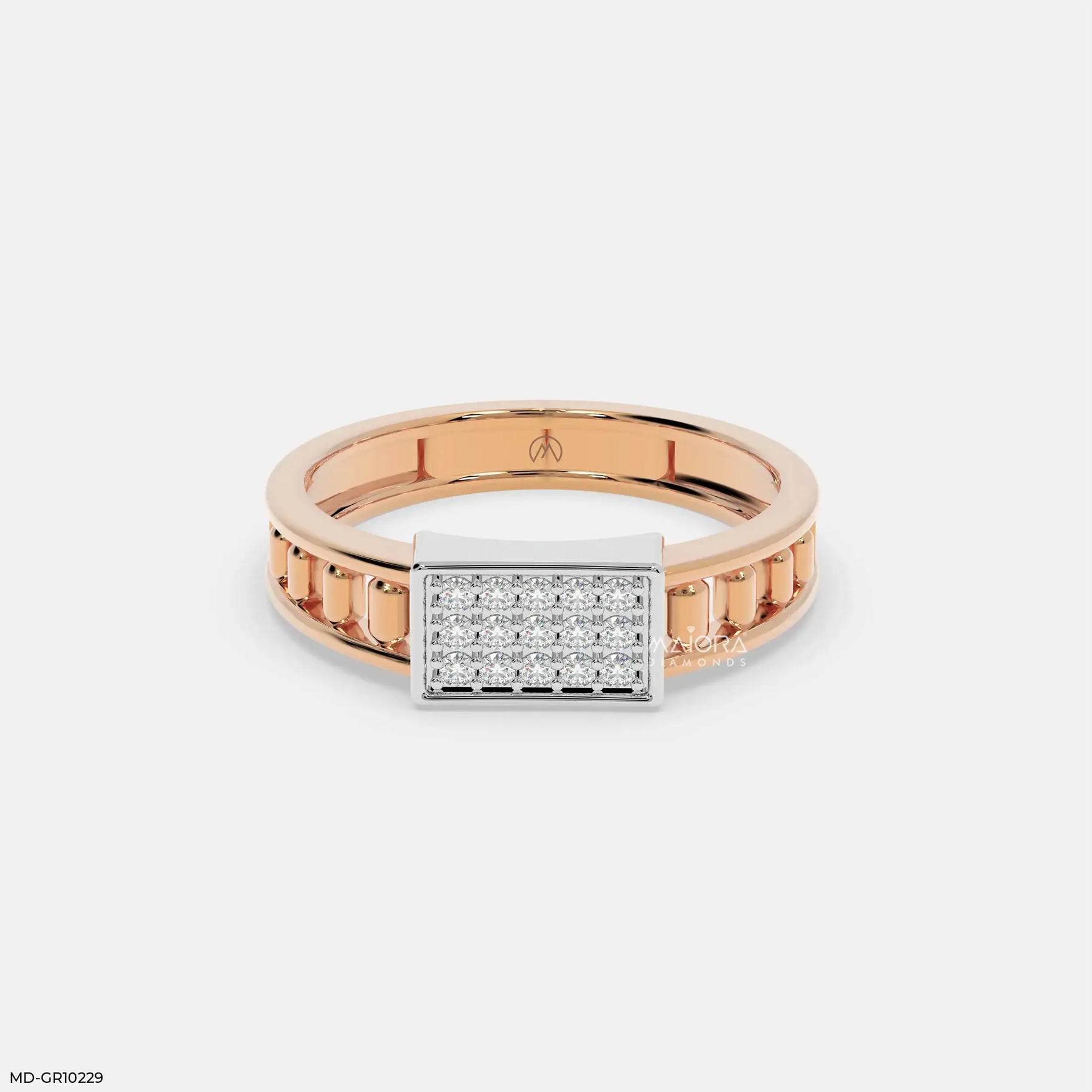 Mosaic Prime Mens Diamond Ring 9K Yellow Gold