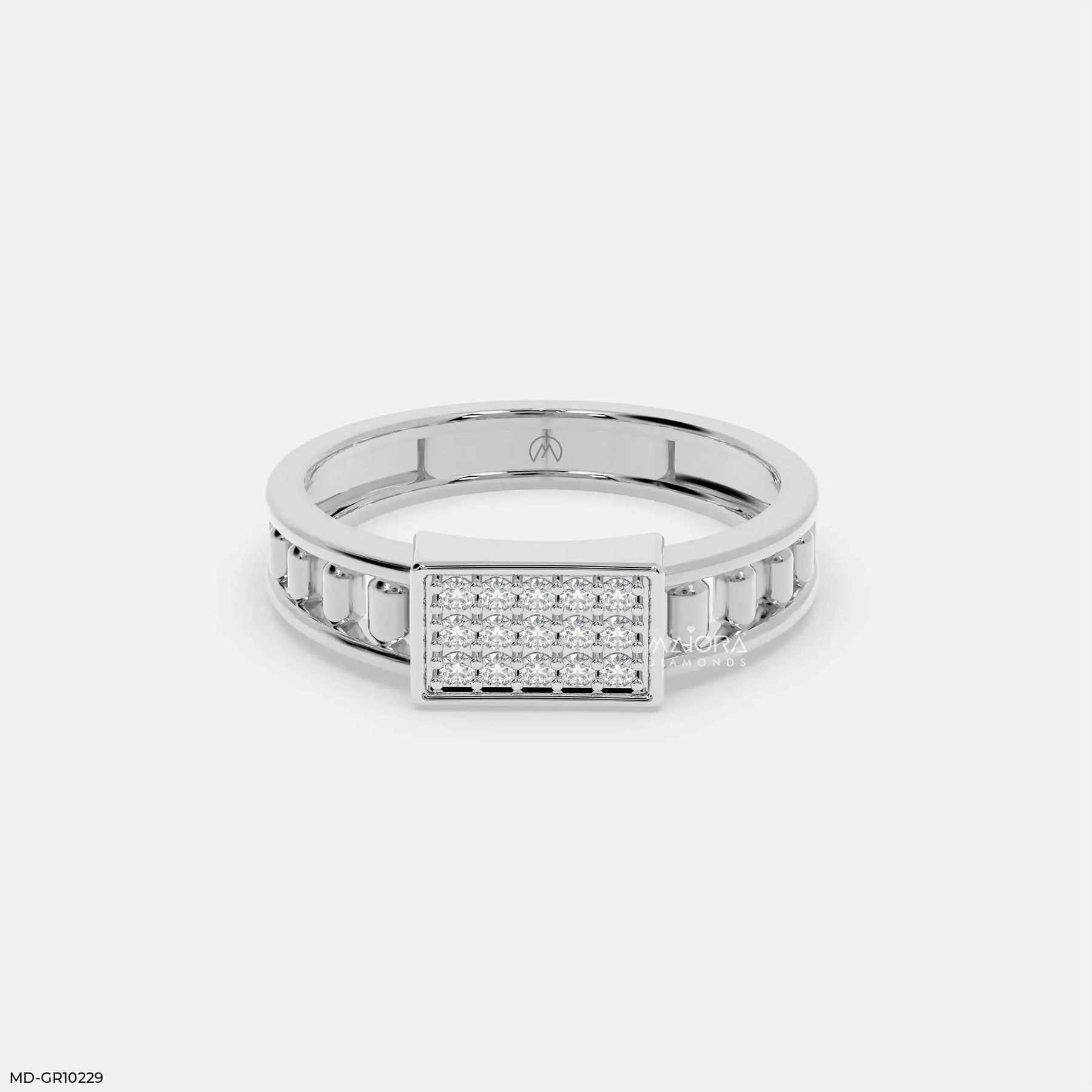 Mosaic Prime Mens Diamond Ring 9K Yellow Gold