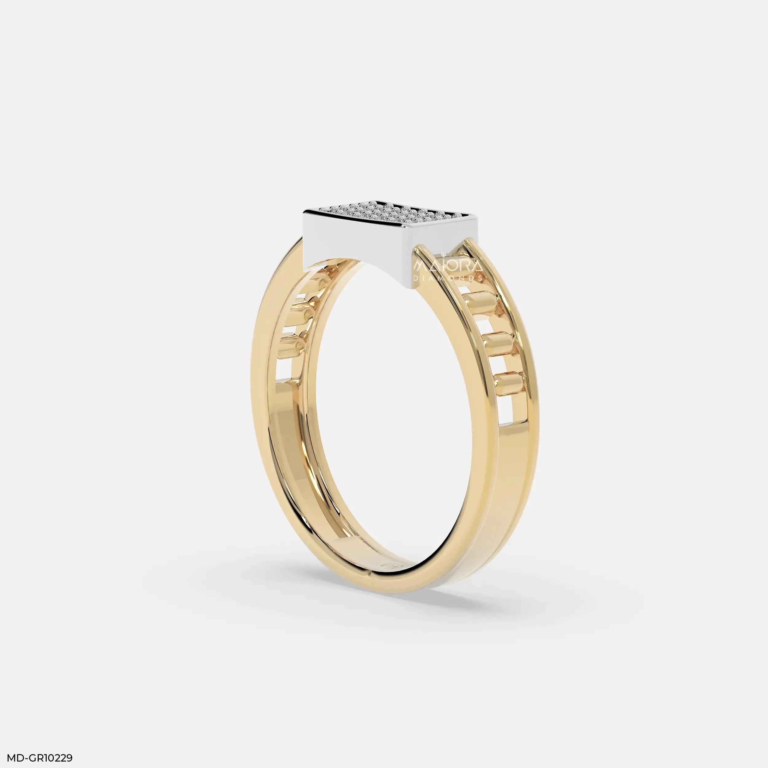 Mosaic Prime Mens Diamond Ring 14K White