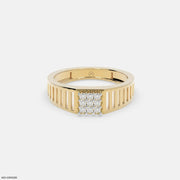 Linear Luxe Mens Diamond Ring 9K Yellow Gold