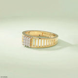Linear Luxe Mens Diamond Ring 9K Yellow Gold