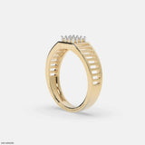 Linear Luxe Mens Diamond Ring 9K Yellow Gold