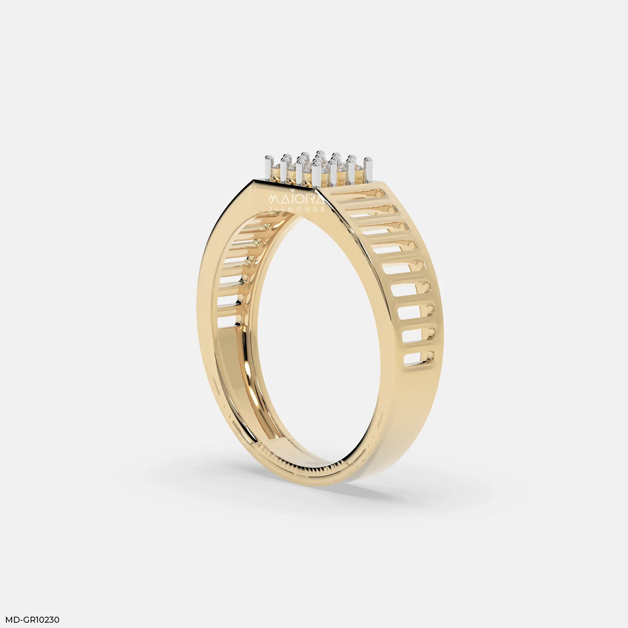 Linear Luxe Mens Diamond Ring