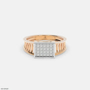Classic Quad Mens Diamond Ring 9K Rose Gold