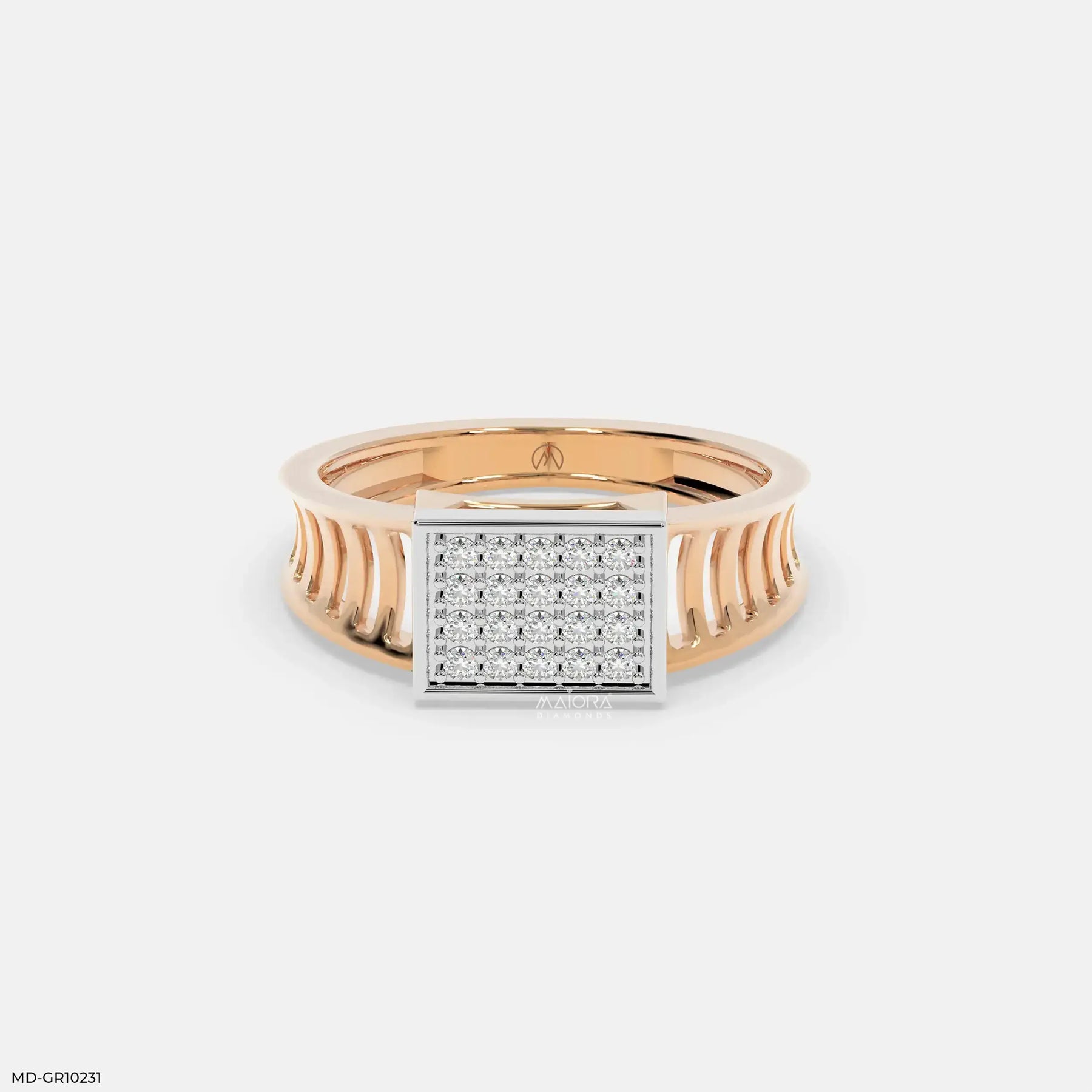 Classic Quad Mens Diamond Ring Platinum 950