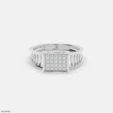 Classic Quad Mens Diamond Ring Platinum 950