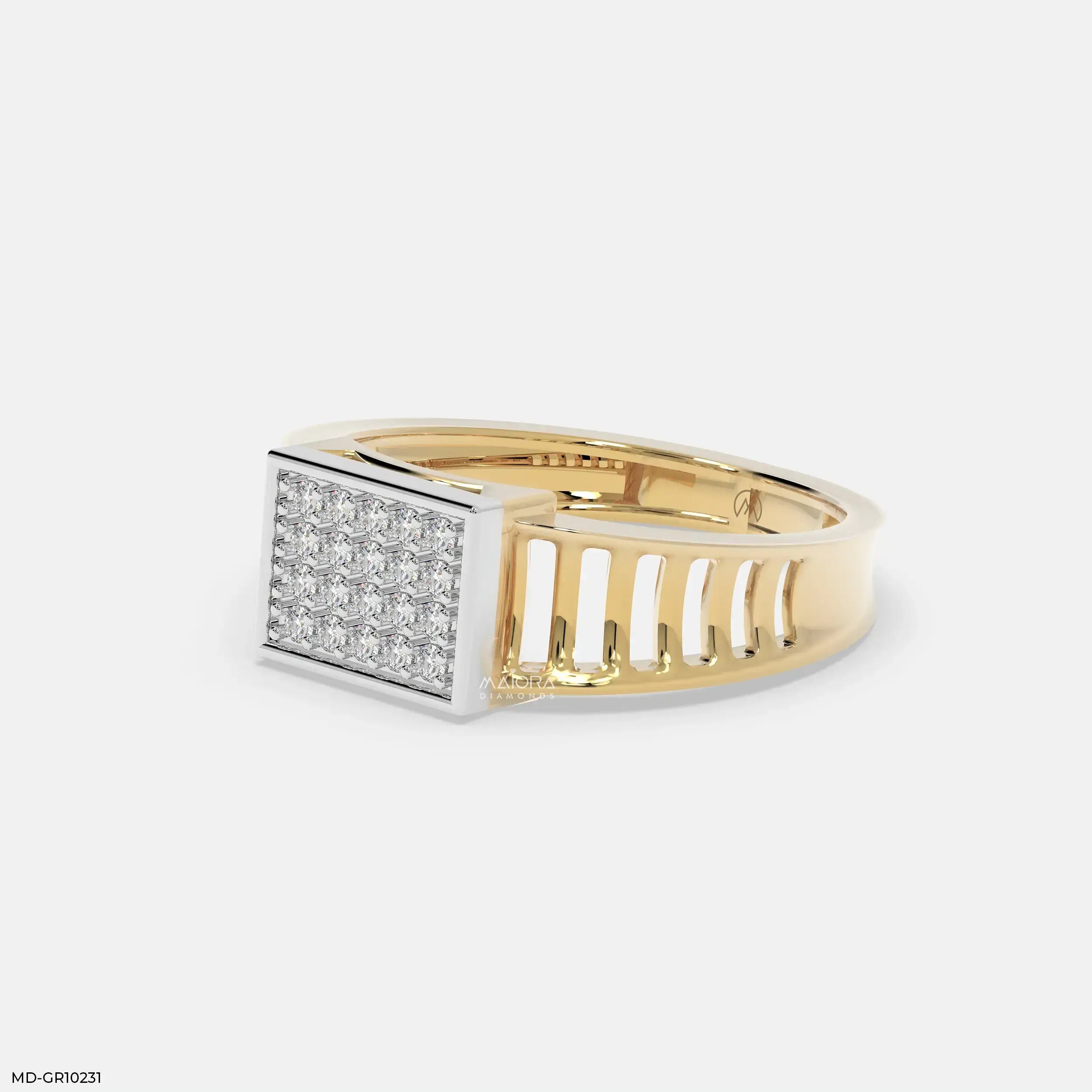 Classic Quad Mens Diamond Ring Platinum 950