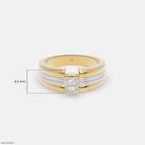 Duo Tone Mens Diamond Ring Platinum 950