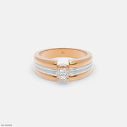 Duo Tone Mens Diamond Ring 9K Rose Gold