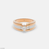 Duo Tone Mens Diamond Ring Platinum 950