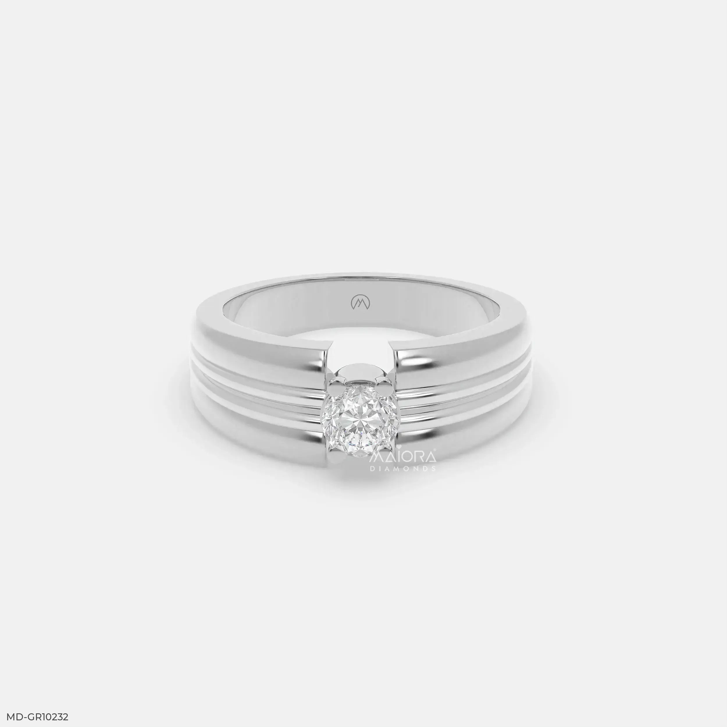 Duo Tone Mens Diamond Ring Platinum 950