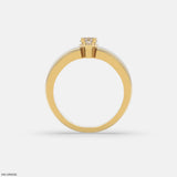Duo Tone Mens Diamond Ring Platinum 950
