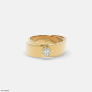 Solo Diamond Mens Gold Ring 14K Yellow Gold