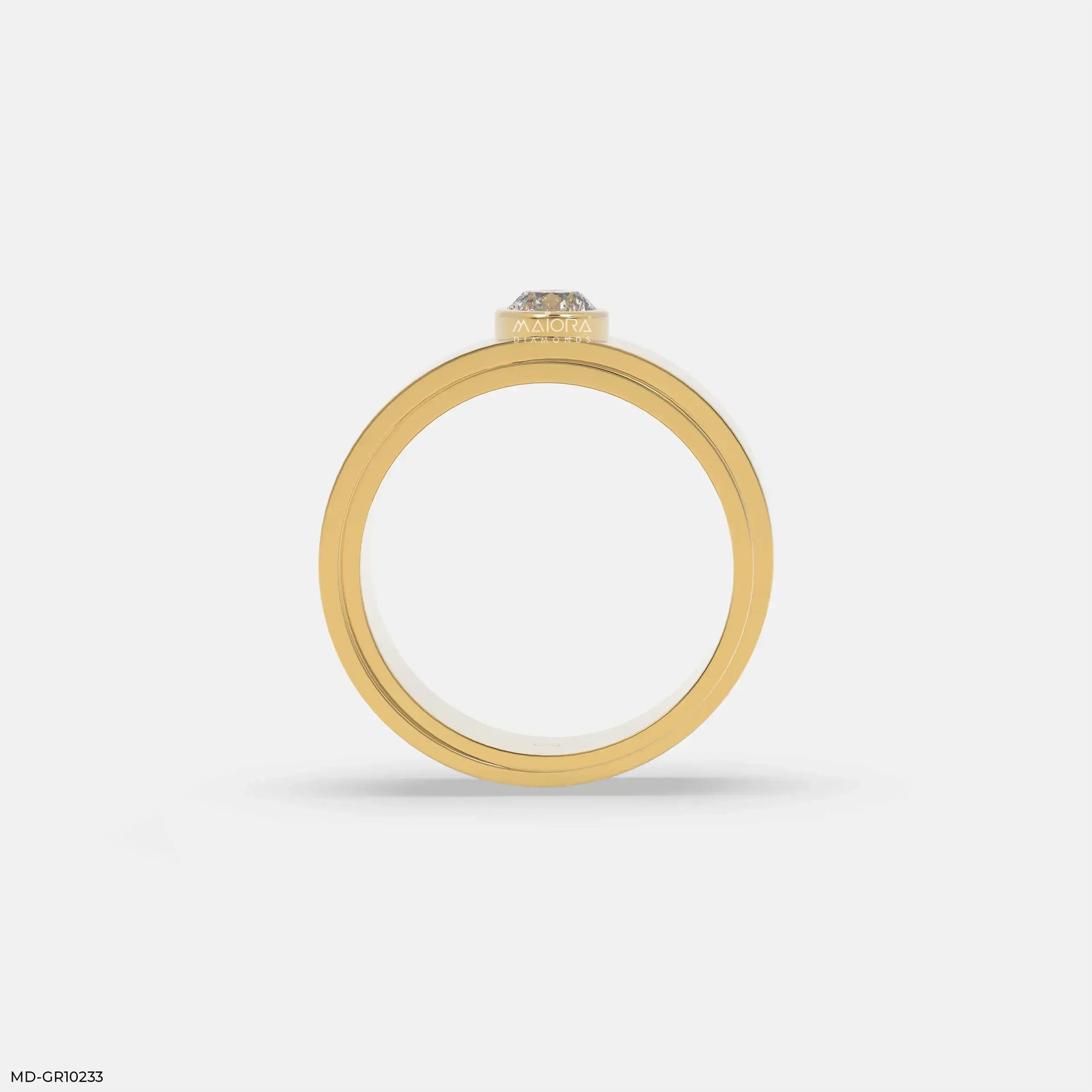 Solo Diamond Mens Gold Ring Platinum 950