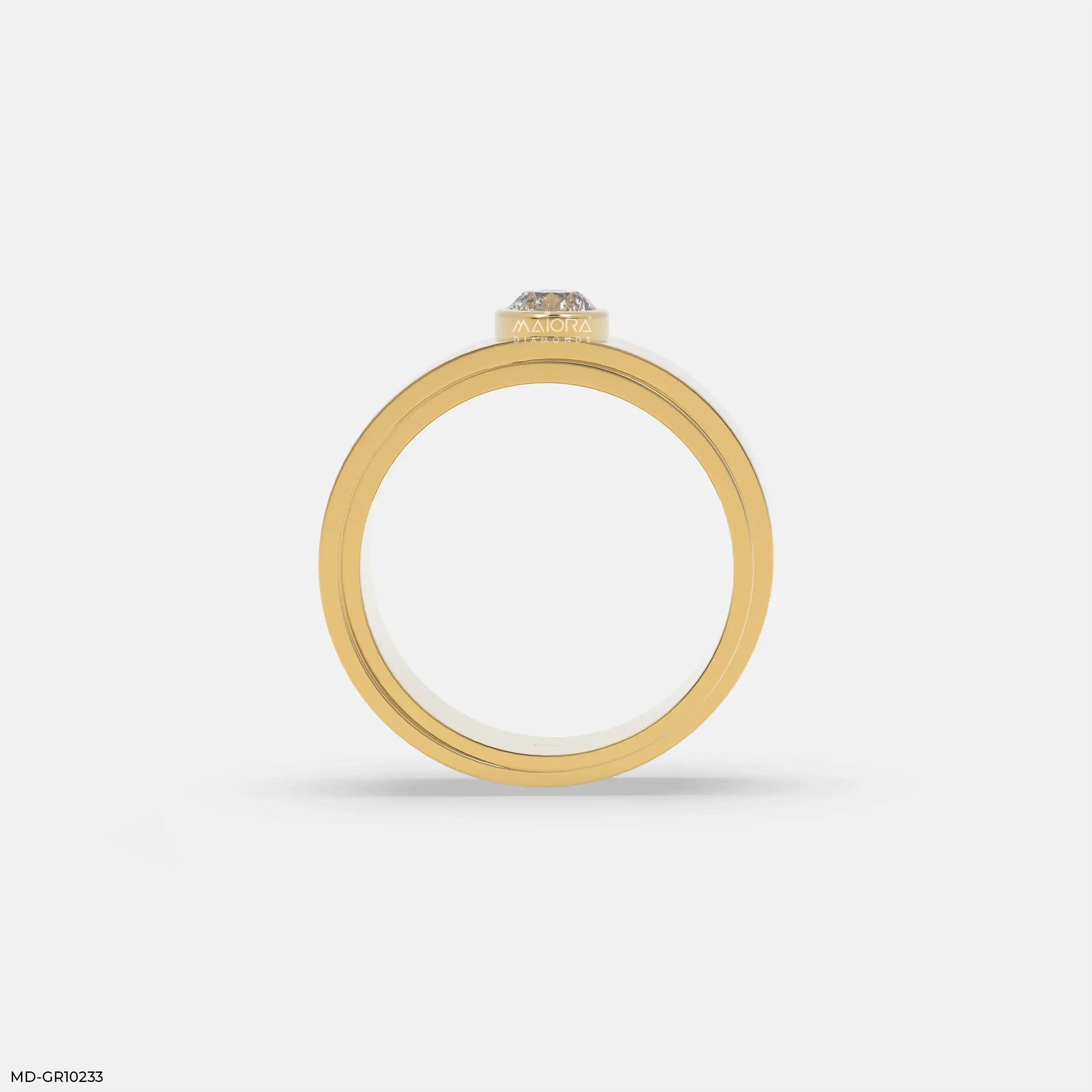 Solo Diamond Mens Gold Ring