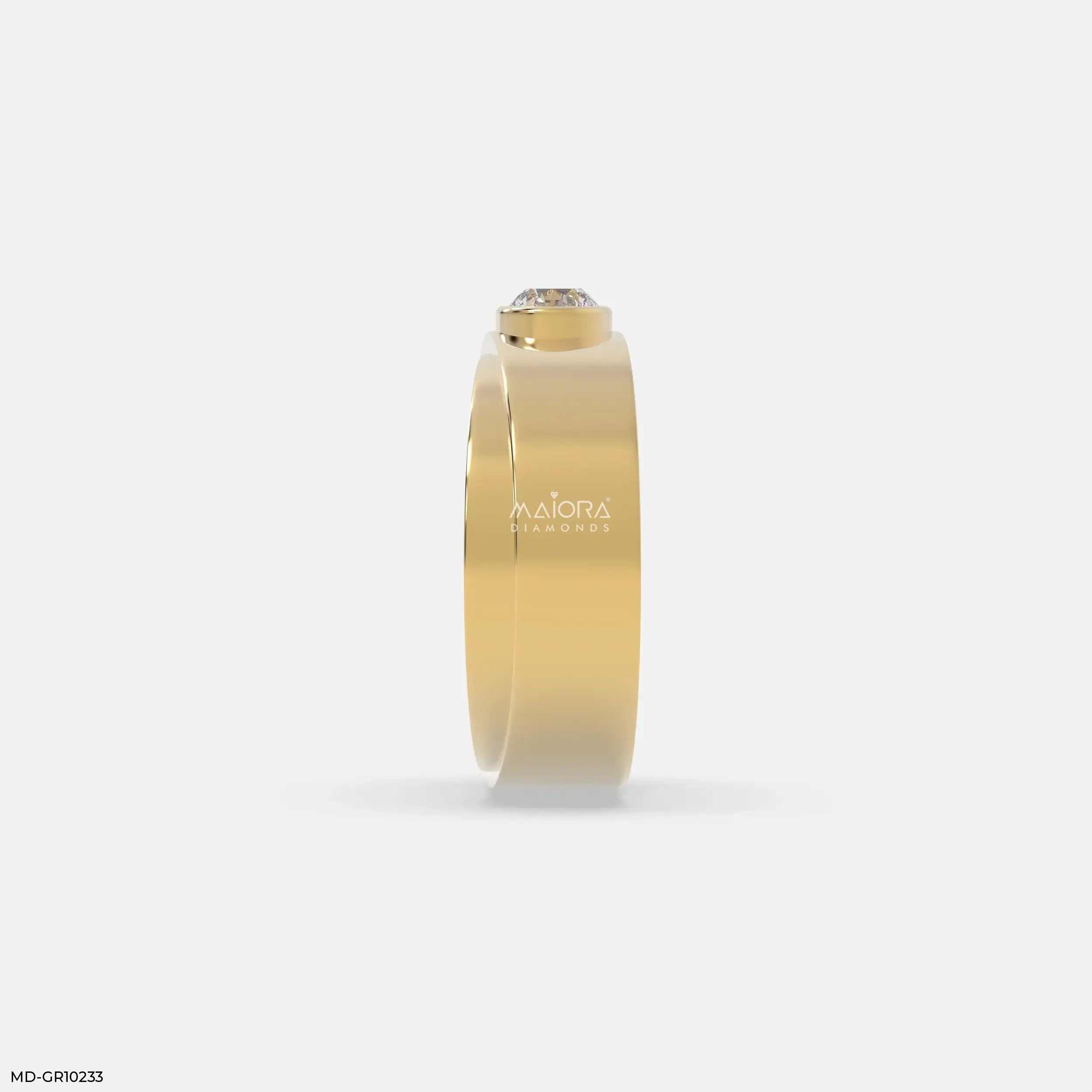 Solo Diamond Mens Gold Ring Platinum 950