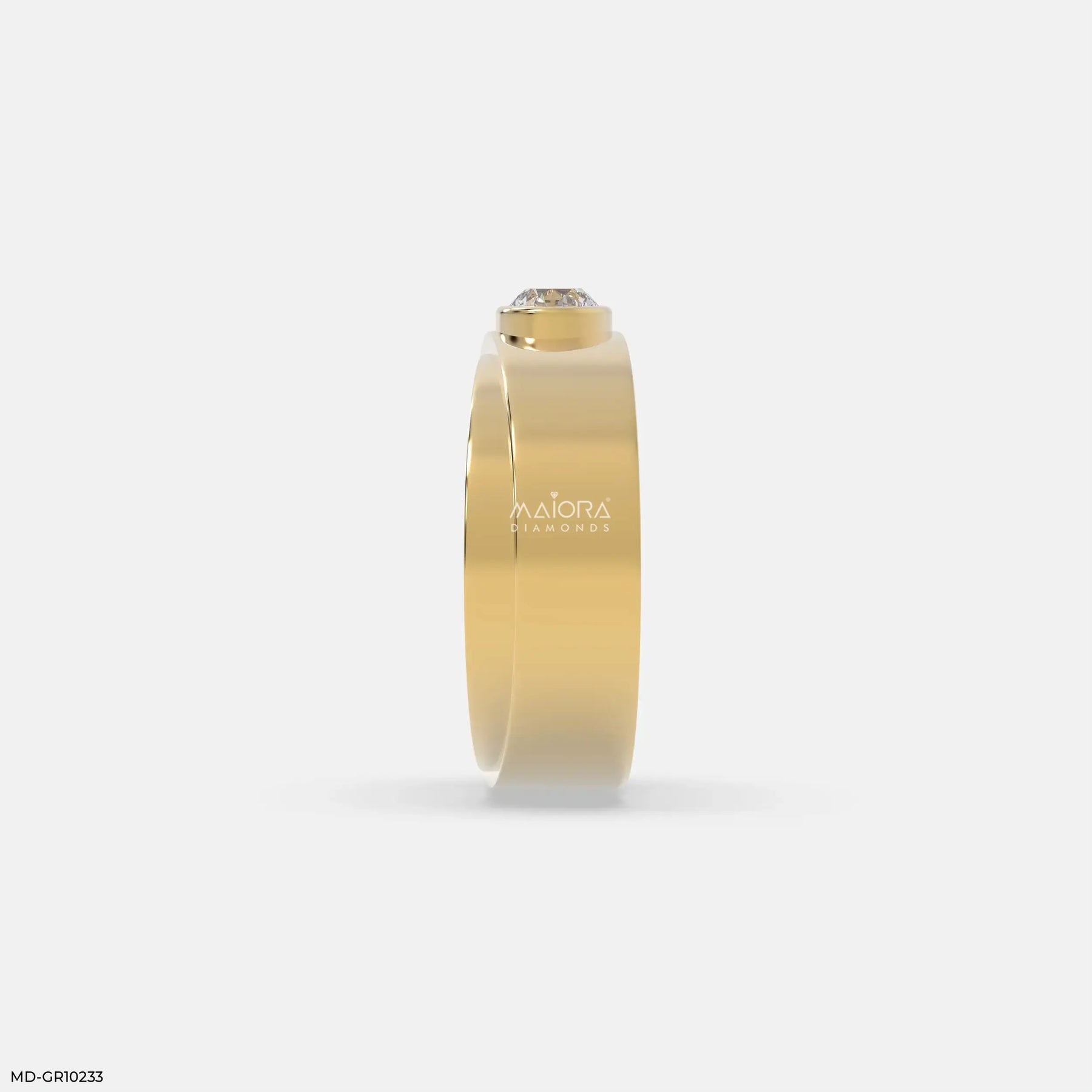 Solo Diamond Mens Gold Ring Platinum 950