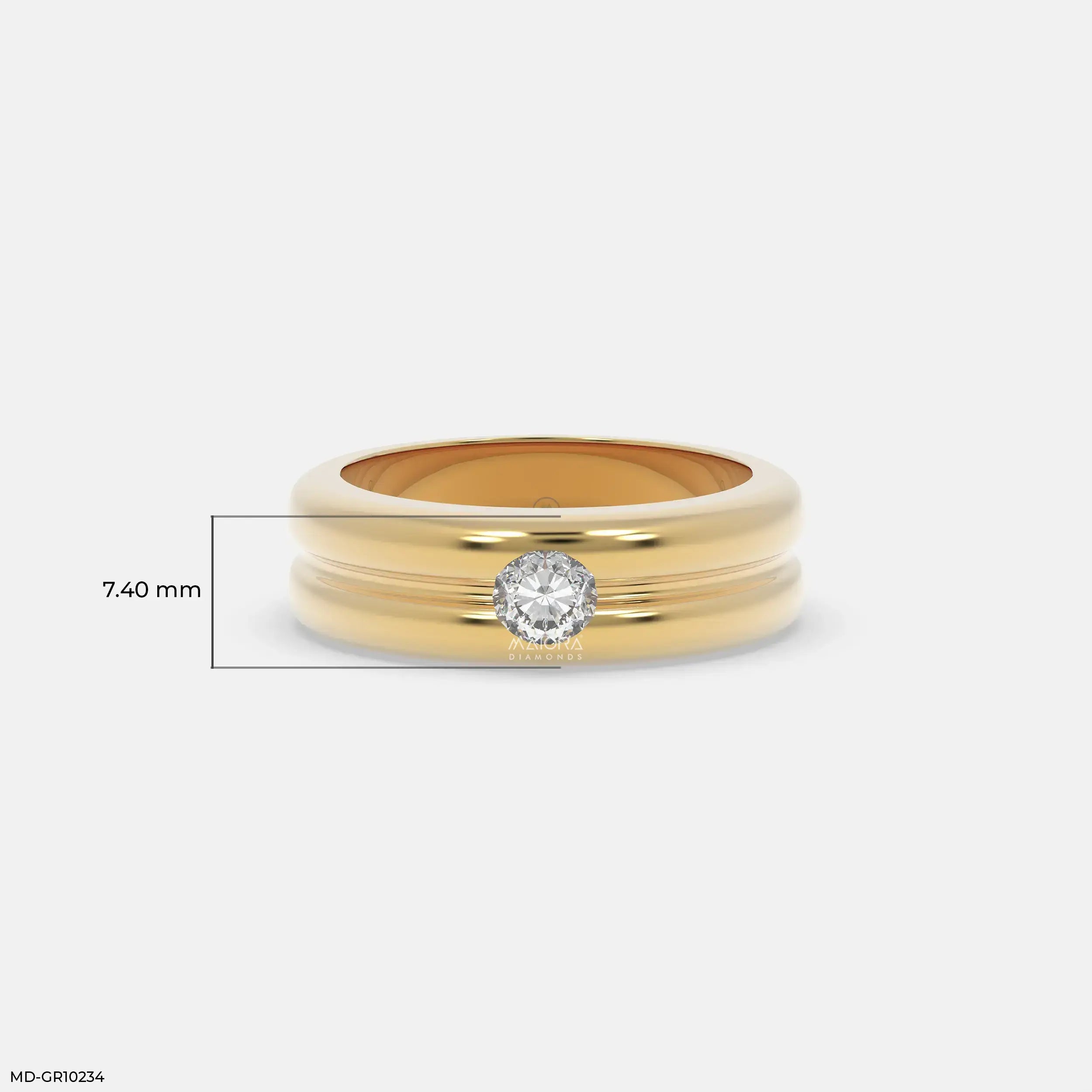 Forge Axis Diamond Mens Gold Ring 14K White Gold