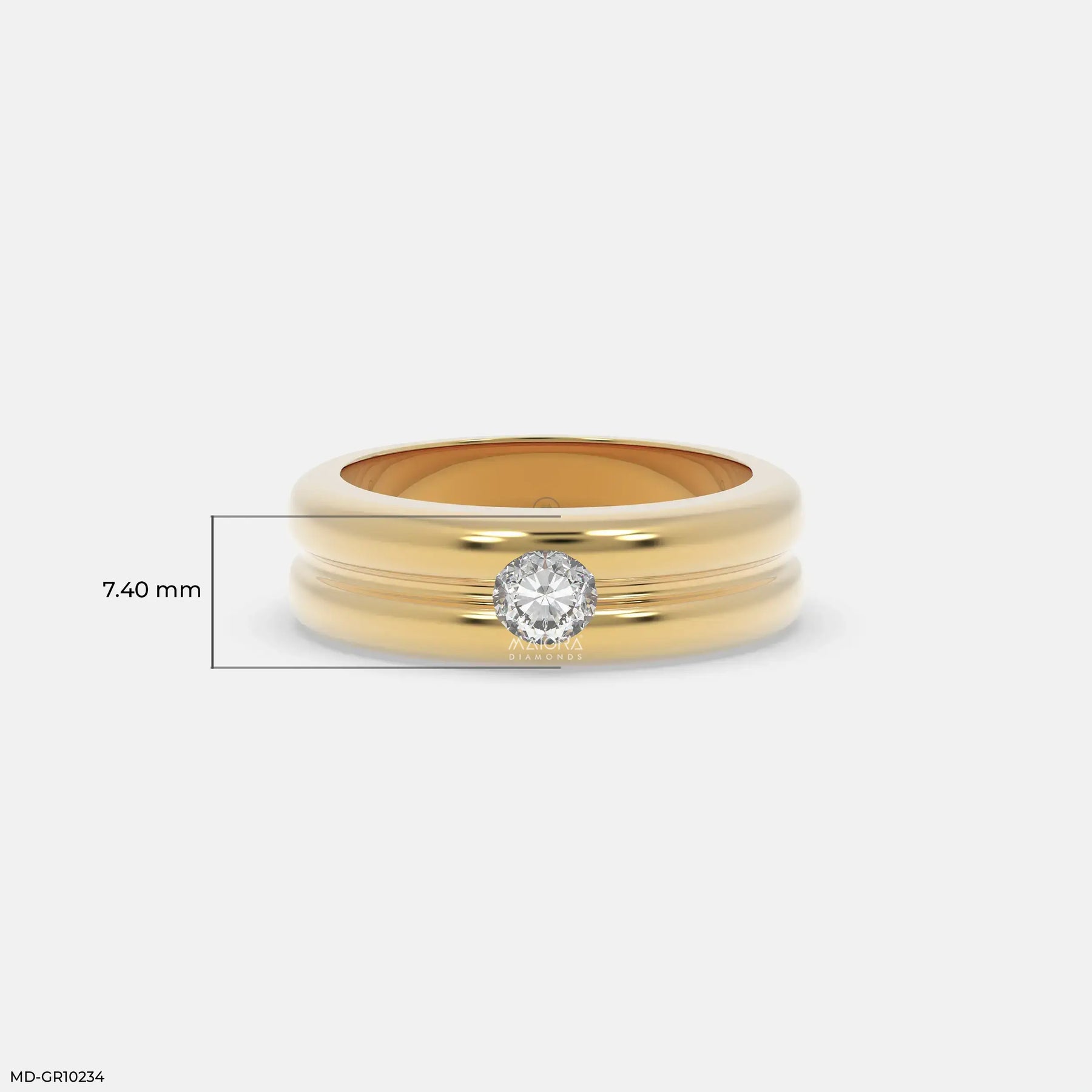 Forge Axis Diamond Mens Gold Ring 9K White Gold